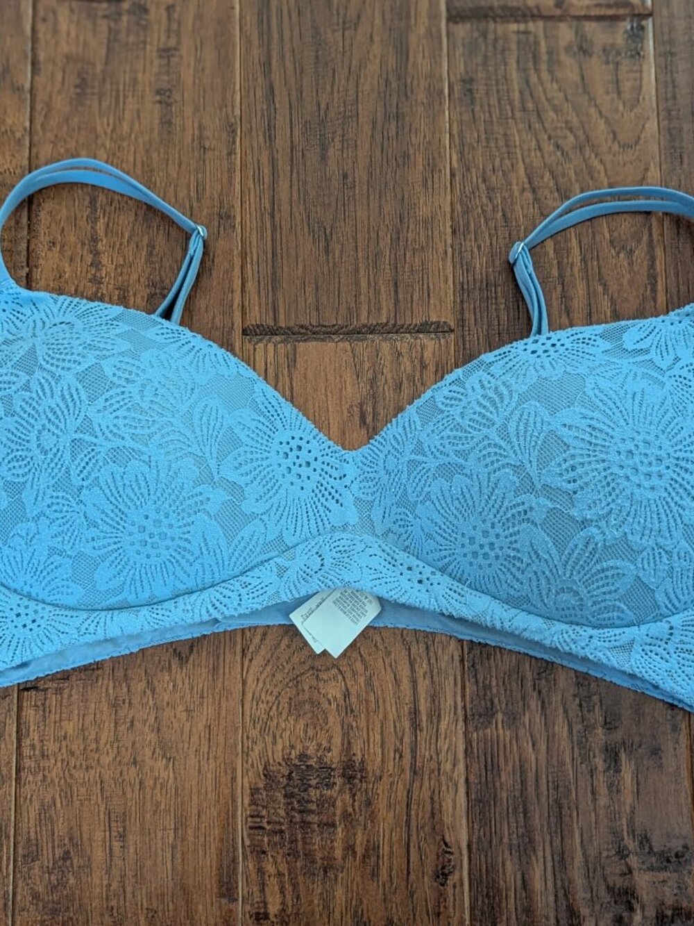 Aerie Sunnie Bloom Lace Wireless Push Up Bra 38C Blue